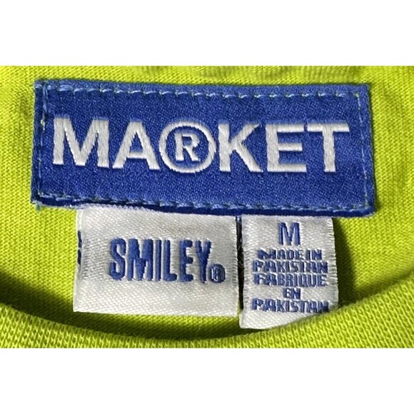 Market Studios "Product Of The Earth" Yellow‎ Green Cotton Tee Mens Size Medium - Picture 4 of 7